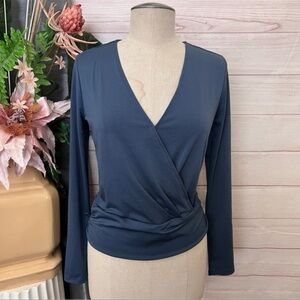 Banana Republic Deep Blue Wrap Blouse